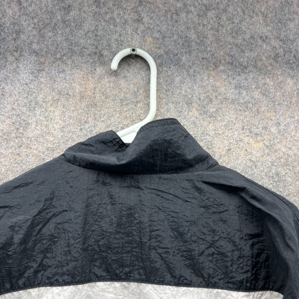 Reebok Jacket Mens XL Black White Full Zip Windbreaker Bomber Vintage 90s Track - Picture 2 of 11